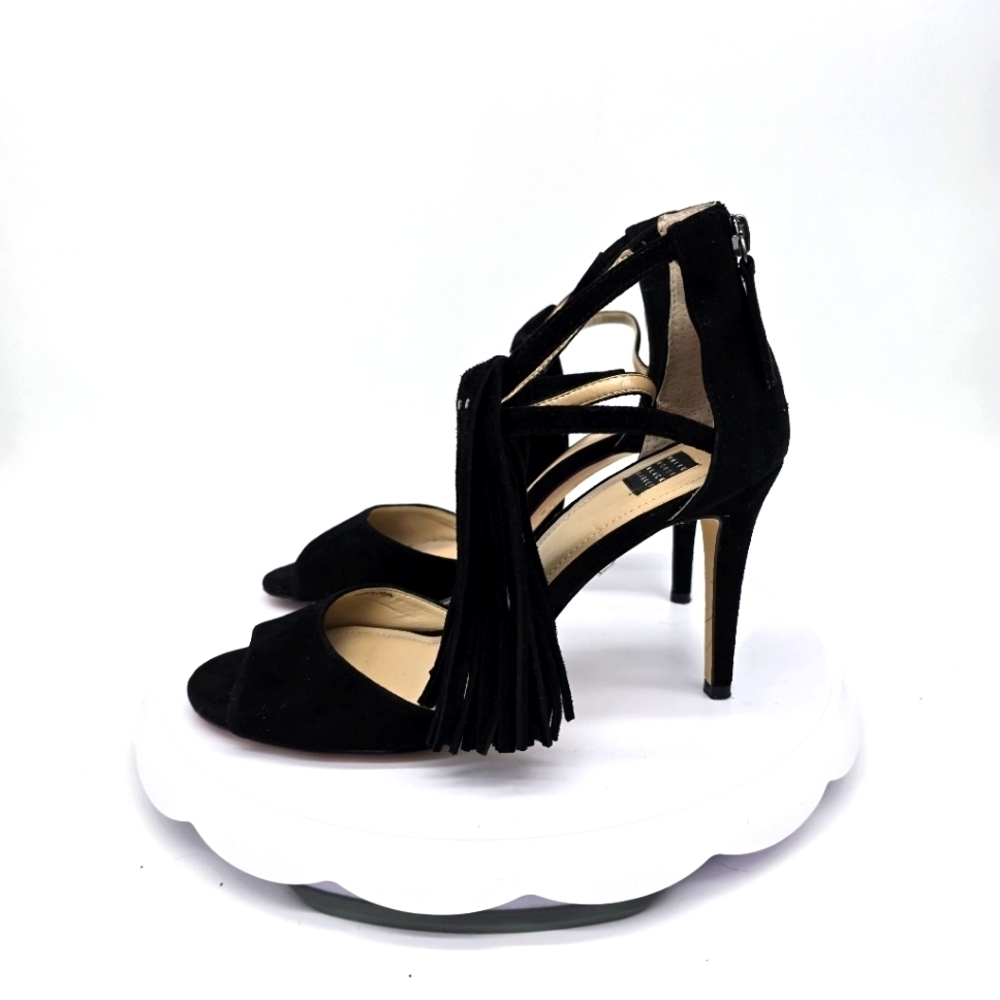 White House Black Market Shoes Women 7.5M Delilah Suede Fringe Heels